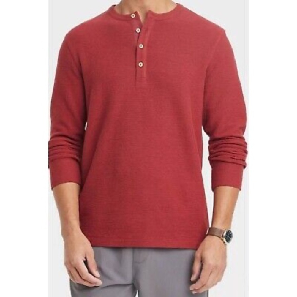 Goodfellow & Co Maroon Long Sleeve Henley Men’s XL